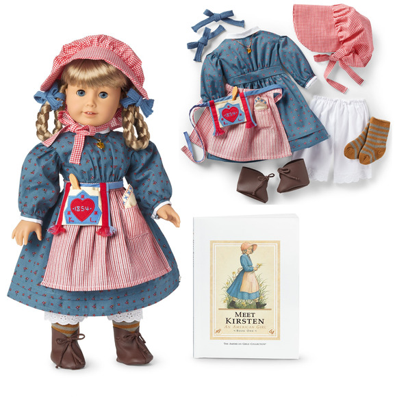 NEW American Girl KIRSTEN DOLL + Swedish MEET OUTFIT Book Necklace Spoon 35th Yr - Picture 2 of 12